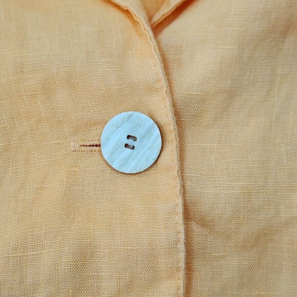Andrew Marc New York 100% Linen Button Down Shirt Womens XL Orange Top QQ08 - Picture 4 of 8